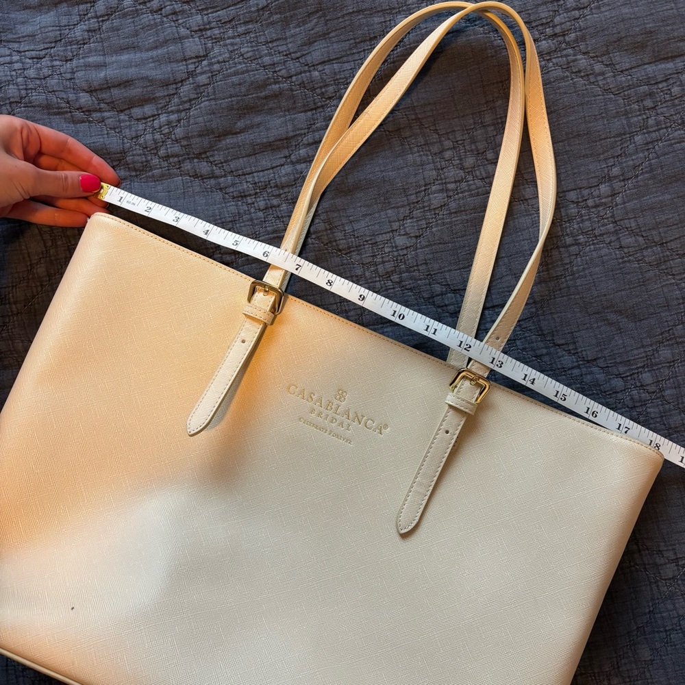 Cream Laptop Tote Bag - Picture 9 of 10